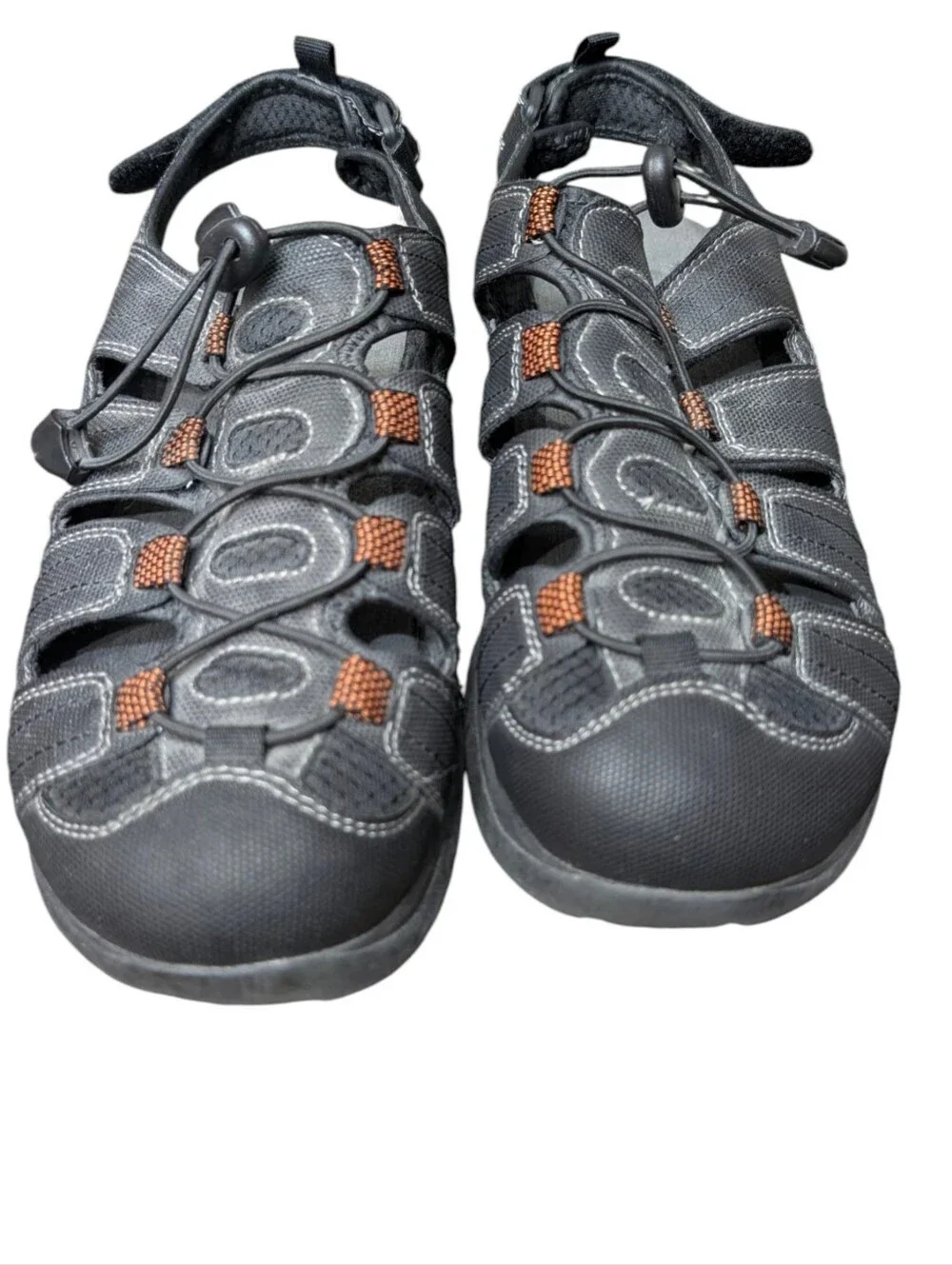 St. John's Bay Men's Sz 10‎ Closed-Toe Outdoor Sandals Dark Grey Arch Support
